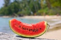 Juicy slice of watermelon Royalty Free Stock Photo