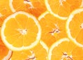 Juicy sliced oranges on each other Royalty Free Stock Photo