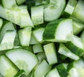 Juicy sliced pieces of cucumber