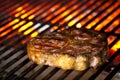 Juicy steak on barbecue Royalty Free Stock Photo