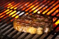 Juicy steak on barbecue
