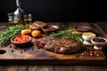 Juicy steak on a dark background