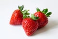 Juicy strawberries on white background