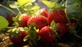 Juicy strawberry, ripe and fresh, a vibrant delight generated by AI