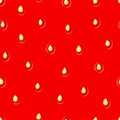 Juicy strawberry texture seamless background. Red pattern with seeds. Vector illustration. Royalty Free Stock Photo