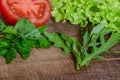 Juicy tomatoes with green-stuff