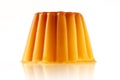 Juicy udding or creme caramel isolated over white background Royalty Free Stock Photo