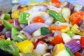 Juicy vegetable salad closeup