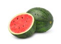 Juicy watermelon with cut in half and water drops Royalty Free Stock Photo