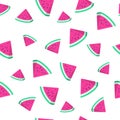 Juicy watermelon pieces seamless pattern