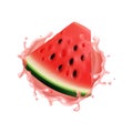 Juicy Watermelon Realistic Composition