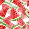 Juicy watermelon seamless pattern. Bright summer design Royalty Free Stock Photo