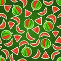 Juicy Watermelon Seamless Pattern Royalty Free Stock Photo