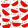 Juicy watermelon seamless pattern. Royalty Free Stock Photo