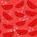 Juicy watermelon seamless pattern. Royalty Free Stock Photo