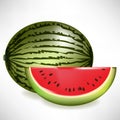 Juicy watermelon with slice