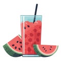 Juicy watermelon slice, summer refreshment