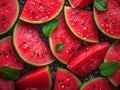 juicy watermelon slices berry background