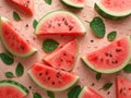 juicy watermelon slices berry background