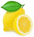 Juicy yellow lemons on a white background isolated Royalty Free Stock Photo