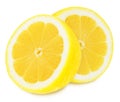 Juicy yellow lemons on a white background isolated Royalty Free Stock Photo