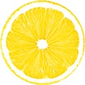 Juicy yellow slice of lemon isolated on a white background with clipping path. Royalty Free Stock Photo