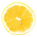 Juicy yellow slice of lemon isolatedon a white background Royalty Free Stock Photo