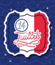 14 juillet stamp decoration