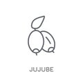 Jujube linear icon. Modern outline Jujube logo concept on white