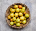 Jujube in a wooden basket, Delicious fruit, high in vitamins