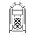 Jukebox Juke box automated retro music concept vintage playing device icon outline black color vector illustration flat style Royalty Free Stock Photo