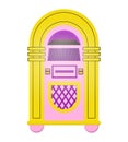 Jukebox in the style of the 90s. Machine for music. Musical machine. Vector isolated illustration on a white background Royalty Free Stock Photo