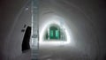 Jukkasarvi, Sweden, February 27, 2020. a glimpse of the interior room of the ice hotel