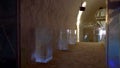 Jukkasjarvi, Sweden, February 27, 2020. a glimpse of the ice hotel bar Royalty Free Stock Photo