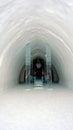 Jukkasjarvi, Sweden, February 27, 2020. a glimpse of the interior room of the ice hotel