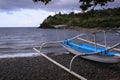 Jukung boat on cloudy day in Bali, Indonesia