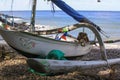 Jukung boat on sunny day in Bali, Indonesia