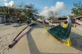 Jukung fishing boats at Mawun beach, Lombok. Kuta Lombok is an exotic paradise on the Indonesian island, with beautiful