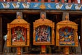 Goddesses statues at wheel of chariot rath yatra of jagannath ; Puri ; Orissa ; India