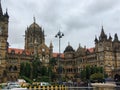panorama image of the Chhatrapati Shivaji Terminus CST railway station in Mumbai. A fine example of Gothic