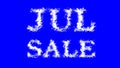 Jul Sale cloud text effect blue isolated background Royalty Free Stock Photo