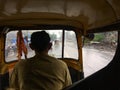 Traveling in auto riksha in monsoon to dombivali maharashtra INDIA
