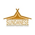 Julang ngapak - Indonesian traditional house logo vector icon. Royalty Free Stock Photo