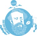 Jules Verne french writer illustration