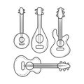 Doodle Stringed instrument music, Simple and trendy black white style Royalty Free Stock Photo