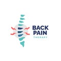 Chiropractic vector logo design. Back pain illustration.