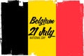 `21 Juli Nationale feestdag van BelgiÃÂ«` - 21 of July Belgian Independence Day, banner with grunge brush