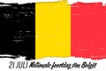 `21 Juli Nationale feestdag van BelgiÃÂ«` - 21 of July Belgian Independence Day, banner with grunge brush