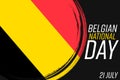 `21 Juli Nationale feestdag van BelgiÃÂ«` - 21 of July Belgian Independence Day, banner with grunge brush