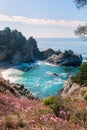 Julia Pfeiffer State Park under a blue sky Royalty Free Stock Photo